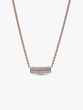 Pandora Timeless Pavé Double-row Bar Collier Necklace